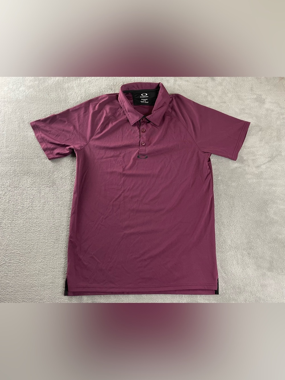 Oakley Golf Polo Shirt Mens Large Slim? Burgundy Maroon, Chest Logo O’hydrolix